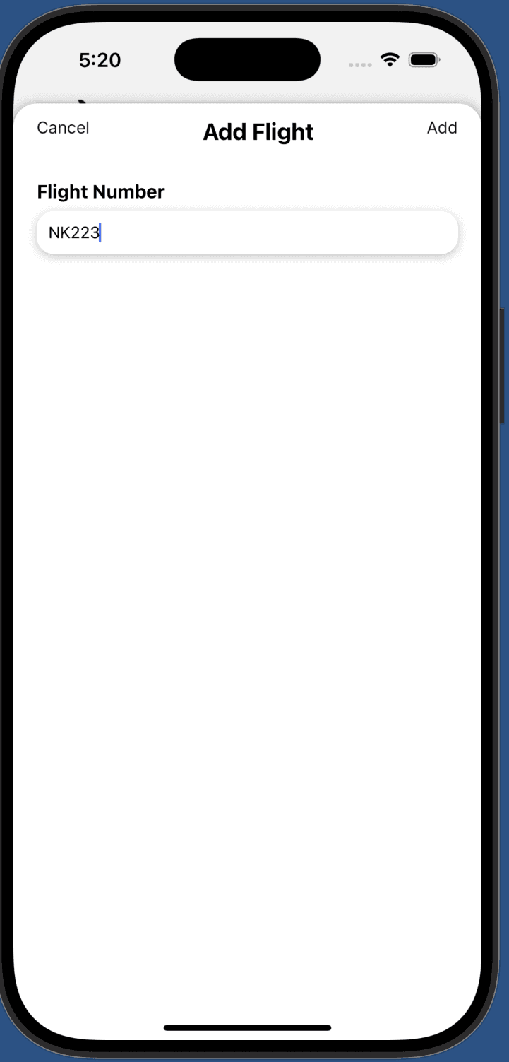 Add Flights Interface